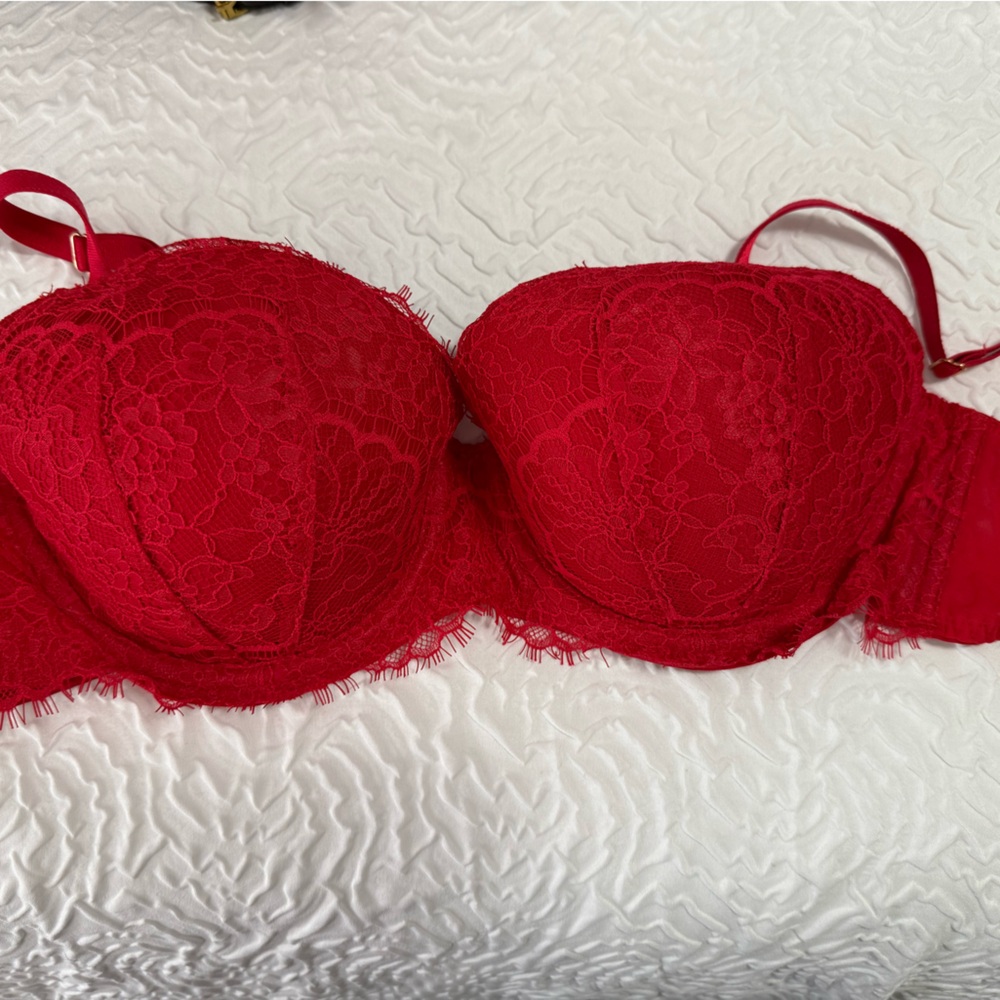 Red lace VS bra
